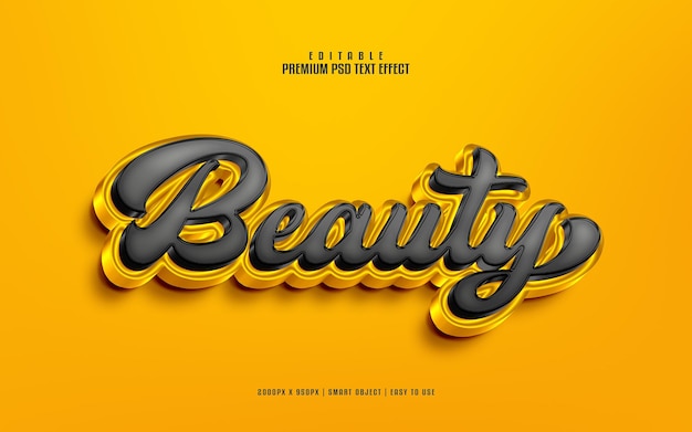 Beauty bewerkbare premium psd-teksteffectmaker