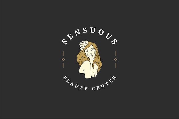 beauty blonde woman with rose flower long hair with naked shoulders luxury fashion logo