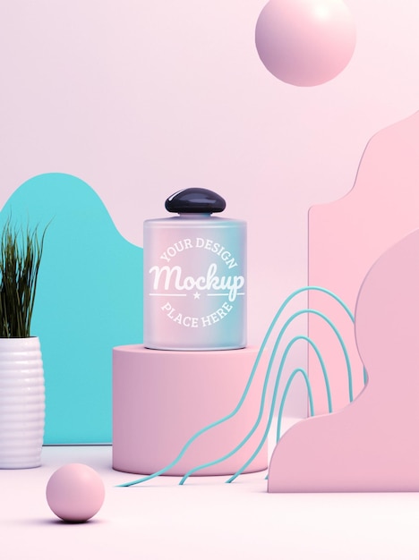 Design mockup bottiglia di bellezza