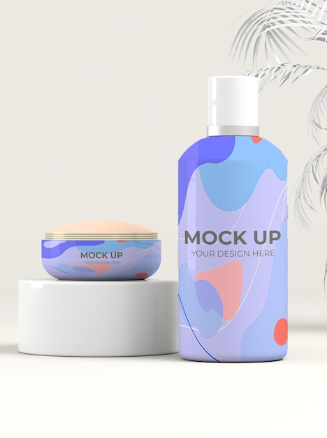 Design mockup bottiglia di bellezza