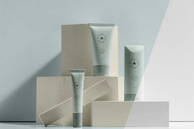 beauty brand mock-up cosmetics composition