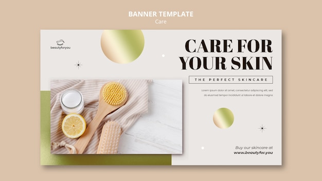 PSD beauty and care banner design template