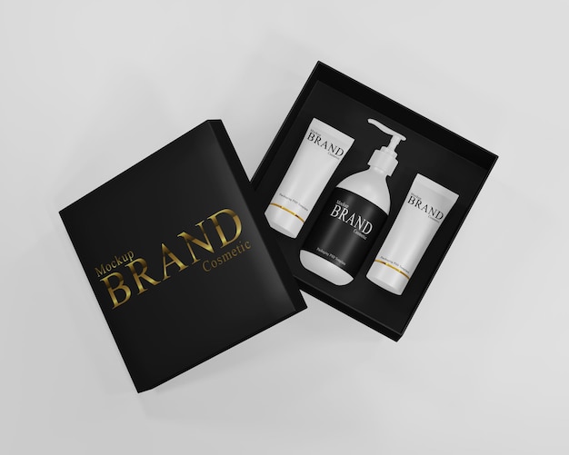 Beauty care cosmetic product mockup in a box