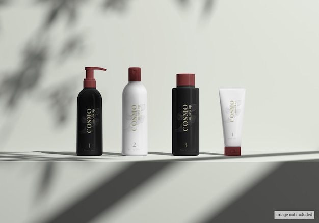 PSD beauty care cosmetic product mockup set