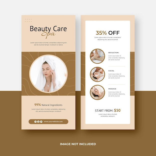 Beauty care dl flyer template design