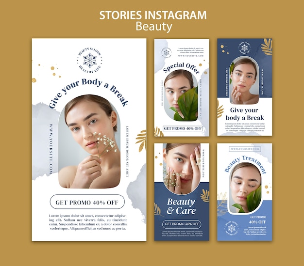 PSD beauty and care instagram stories