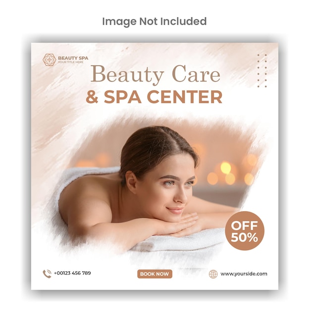 beauty care and spa social media or instagram post template design