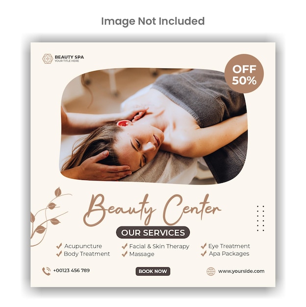 PSD beauty center social media or instagram post template design