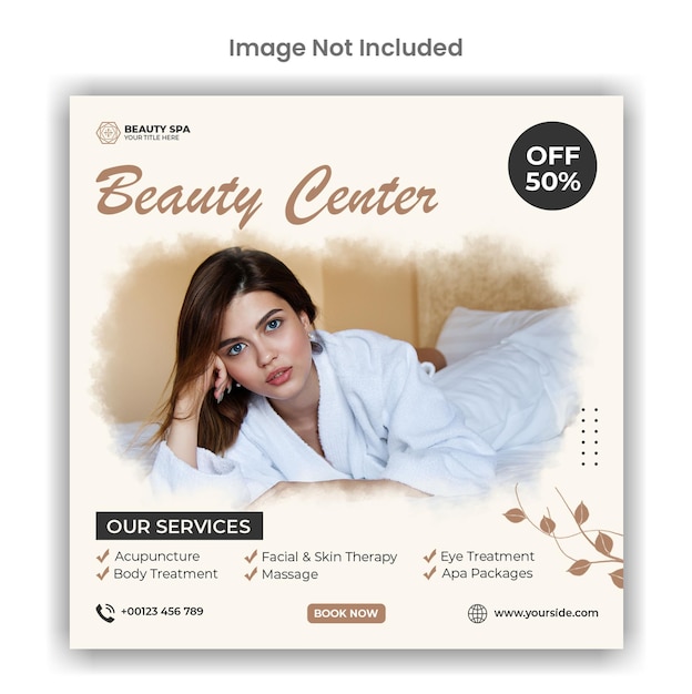 Beauty center social media or instagram post template design