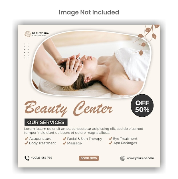 PSD beauty center social media or instagram post template design