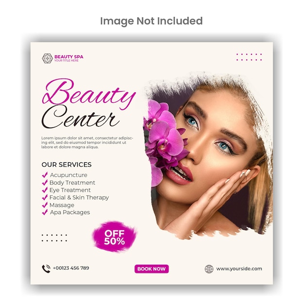 Beauty center social media or instagram post template design