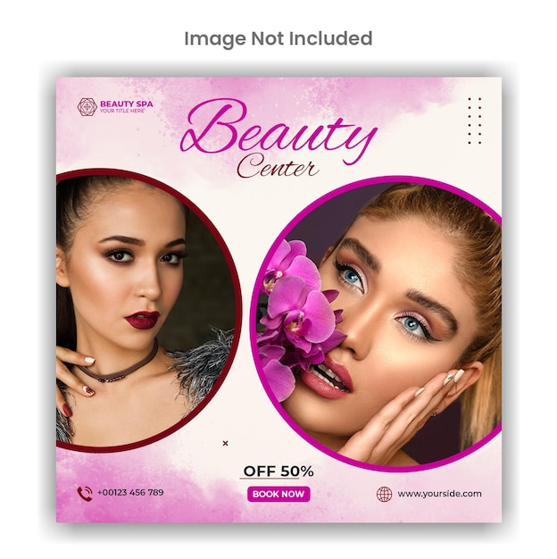 Beauty center social media or instagram post template design