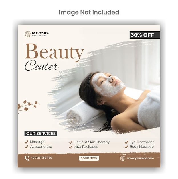 Beauty center social media or instagram post template design