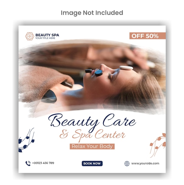 beauty center and spa social media or instagram post template design