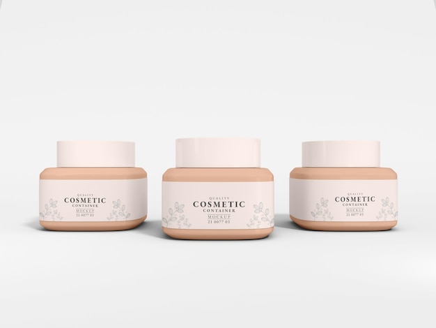 beauty cosmetic cream container branding mockup