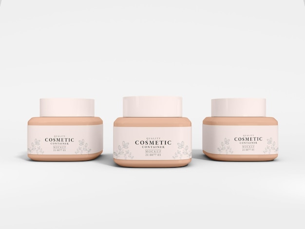 Beauty cosmetic cream container branding mockup