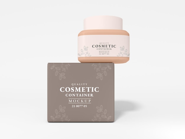 Beauty cosmetic cream container branding mockup