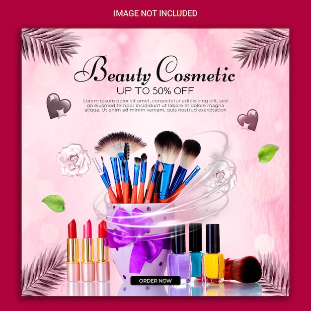 beauty cosmetic social media promo template