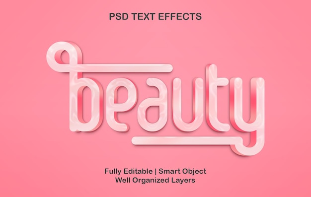 Beauty editable 3d text effect