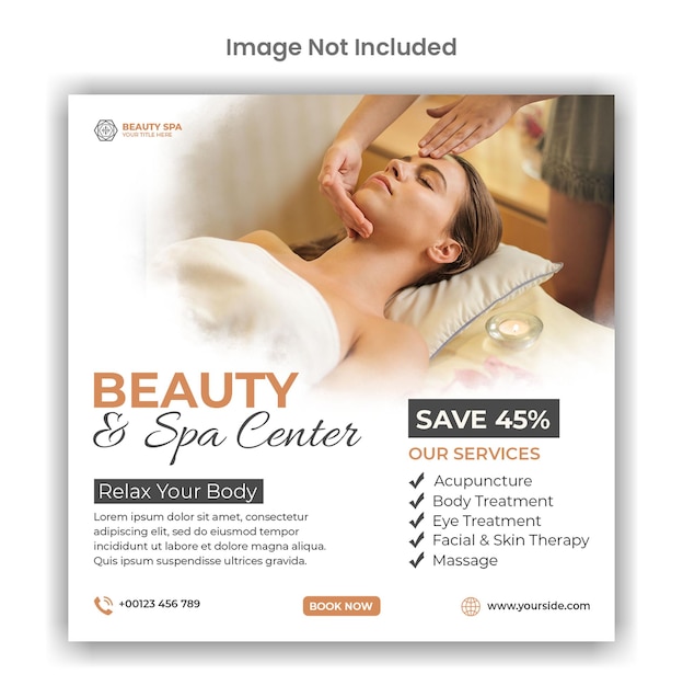 Beauty en spa social media of Instagram post sjabloonontwerp