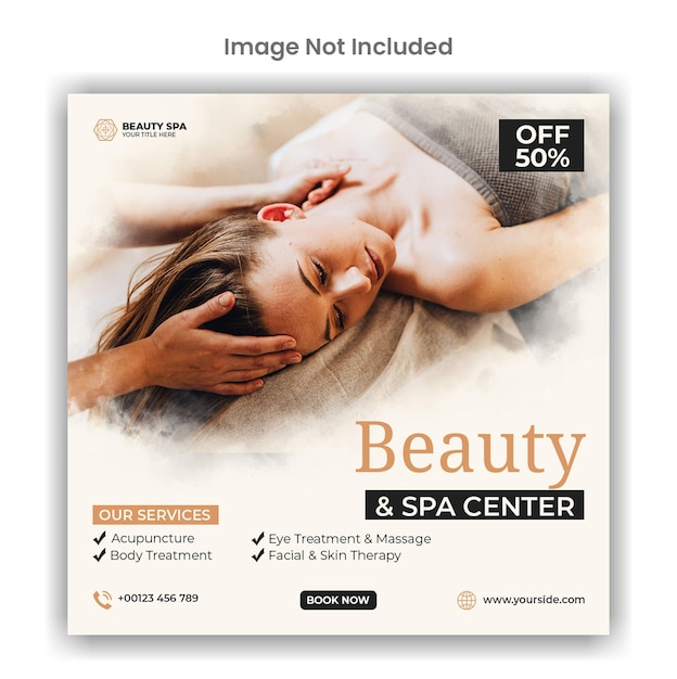 PSD beauty en spa social media of instagram post sjabloonontwerp