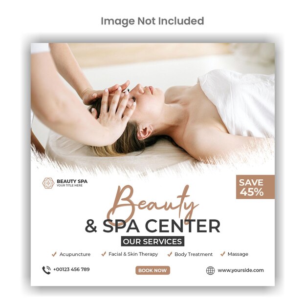 Beauty en spa social media of instagram post sjabloonontwerp