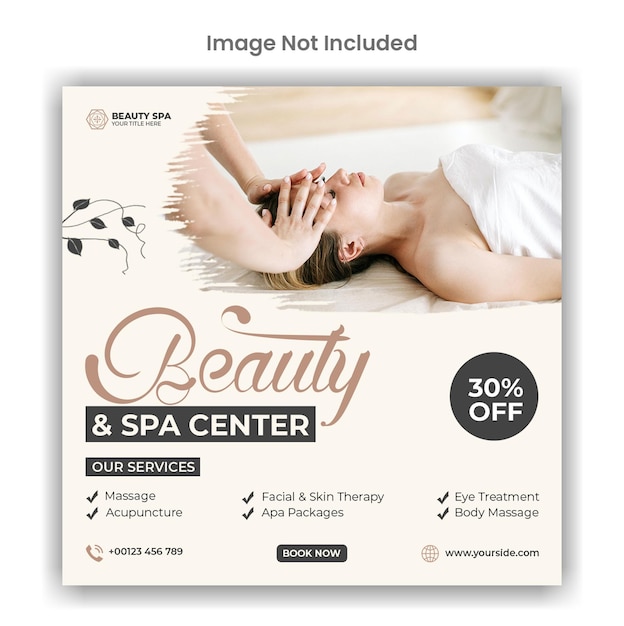 PSD beauty en spa social media of instagram post sjabloonontwerp