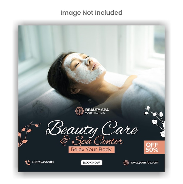 PSD beauty en spa social media of instagram post sjabloonontwerp