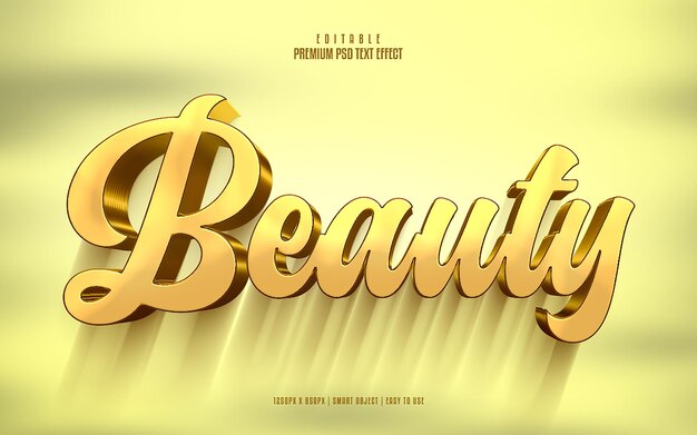 beauty fully editable premium psd 3d text effect