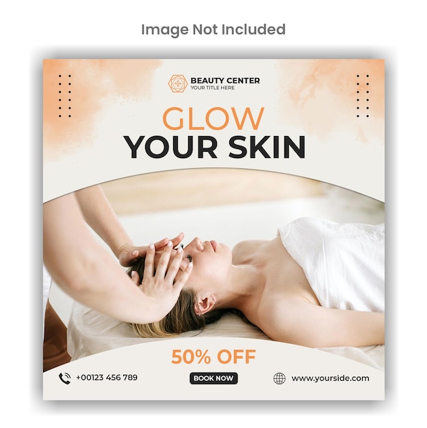 Beauty glow and spa social media or instagram post template design