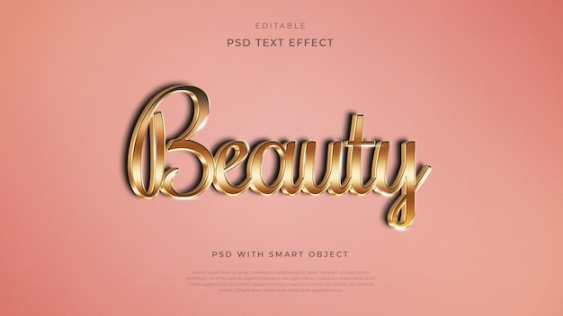 PSD beauty gold text effect