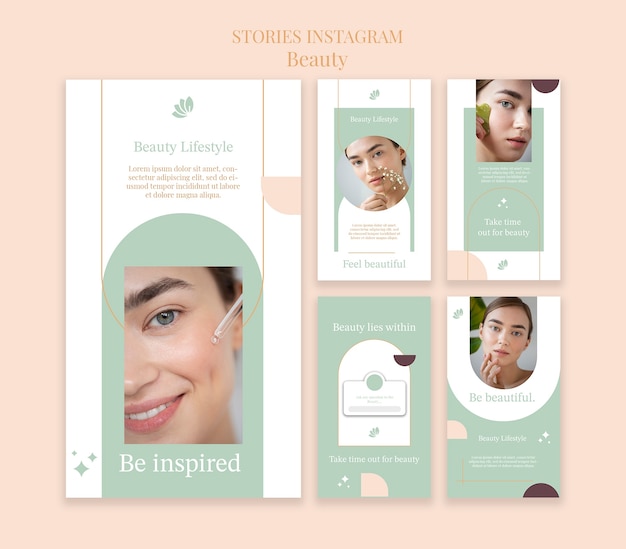 PSD beauty instagram stories template set