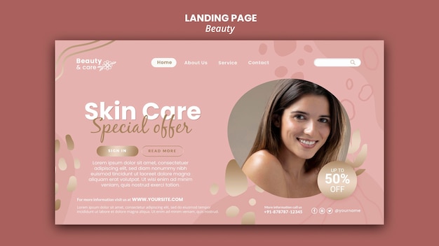 Beauty landing page design template