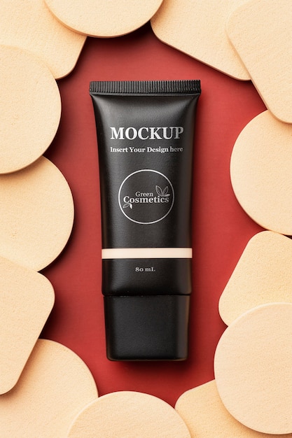 Mockup di packaging per bellezza e trucco