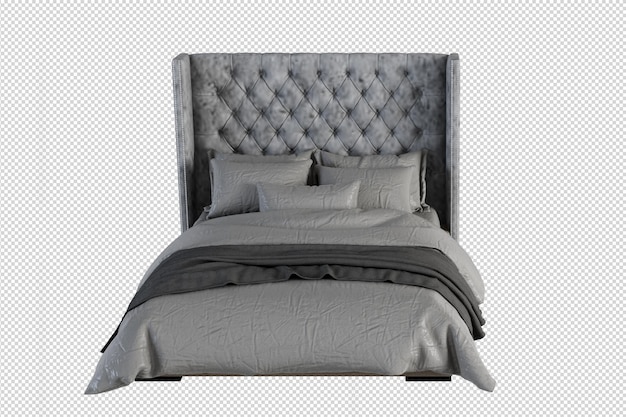 Beauty modern bed in 3d rendering isolated