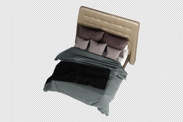 Beauty modern bed in 3d rendering isolated
