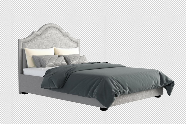 beauty modern bed in 3d rendering isolated