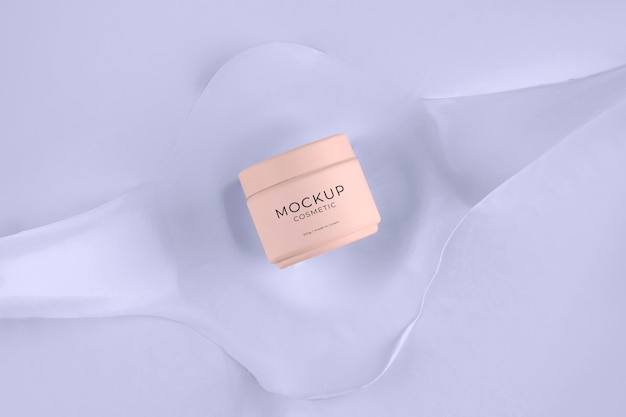 PSD beauty packaging with liquid effect mockup