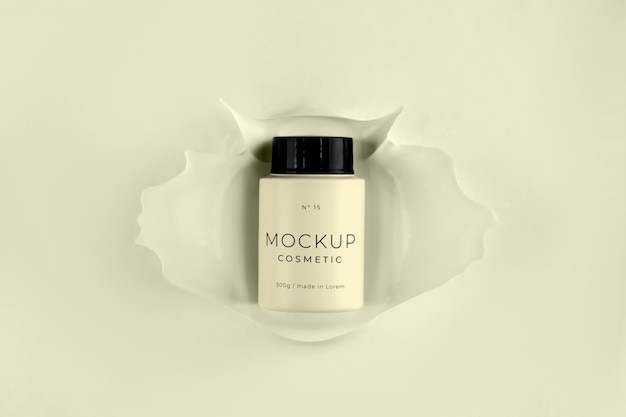 Beauty packaging with liquid effect mockup