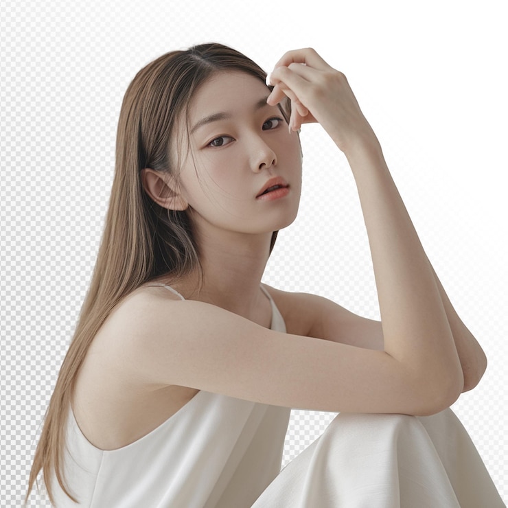 PSD 美しい若いアジア女性の美しい肖像画