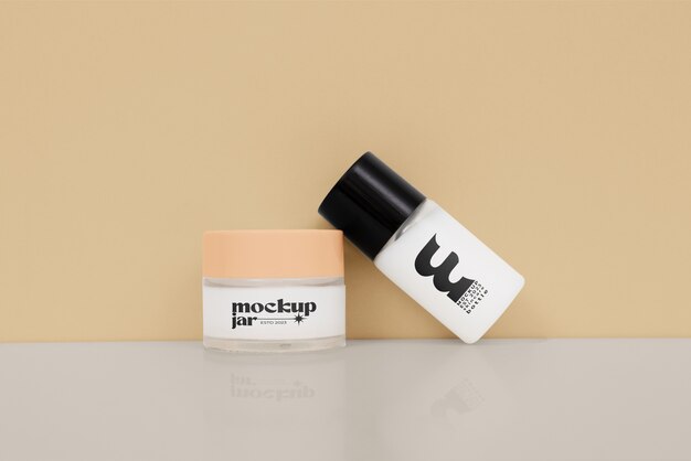 PSD beauty product on display with container and packaging