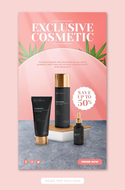 beauty product promotion social media instagram story banner template