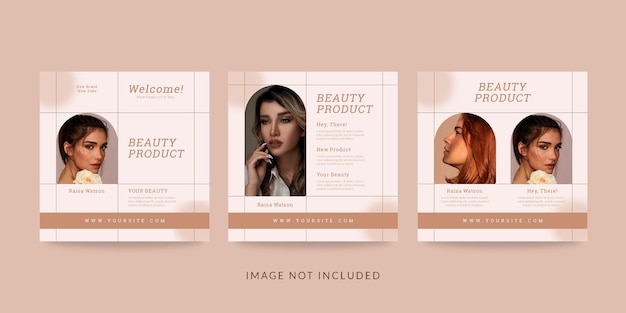 Modello di post o banner per la promozione di prodotti di bellezza sui social media