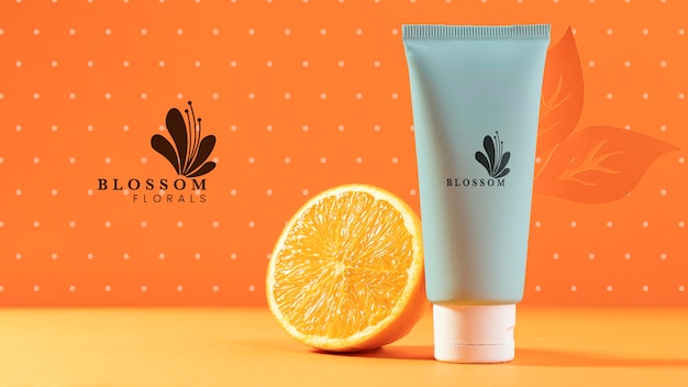 Beauty product with half orange