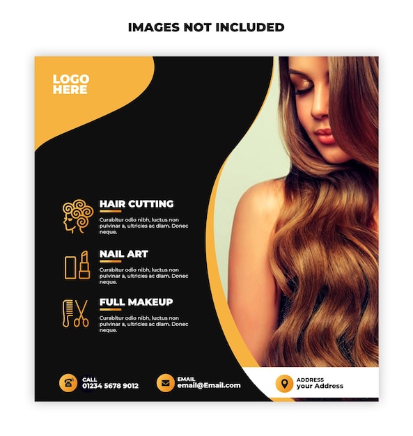 PSD beauty salon poster design template