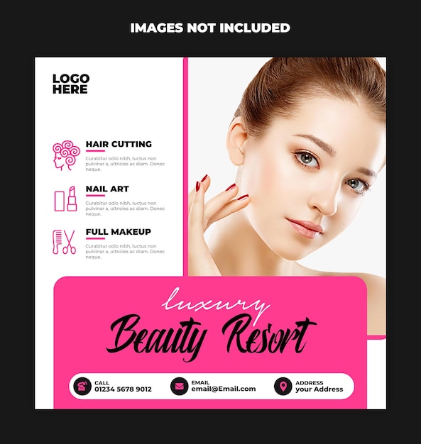 PSD beauty salon poster design template