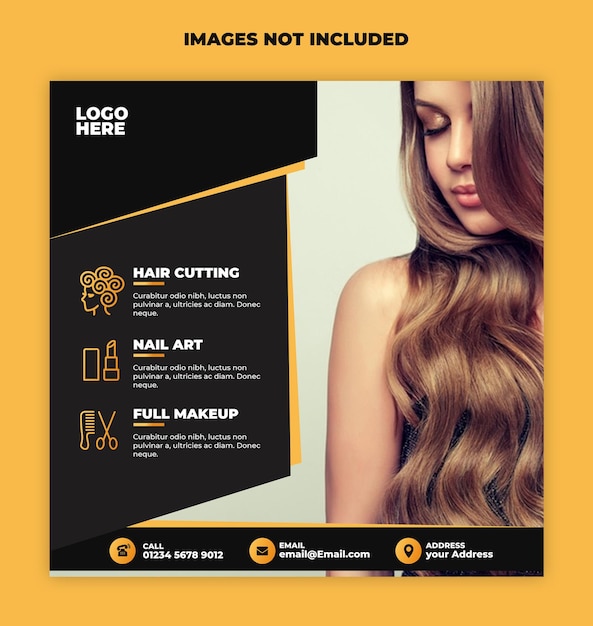 PSD beauty salon poster design template