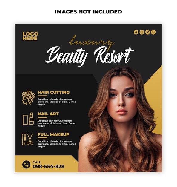 Beauty salon poster design template