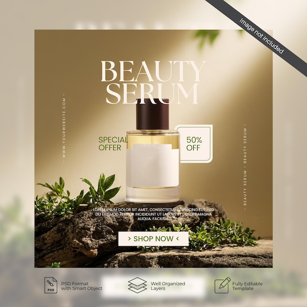 beauty serum product cosmetic and skincare promotion sale social media post 21