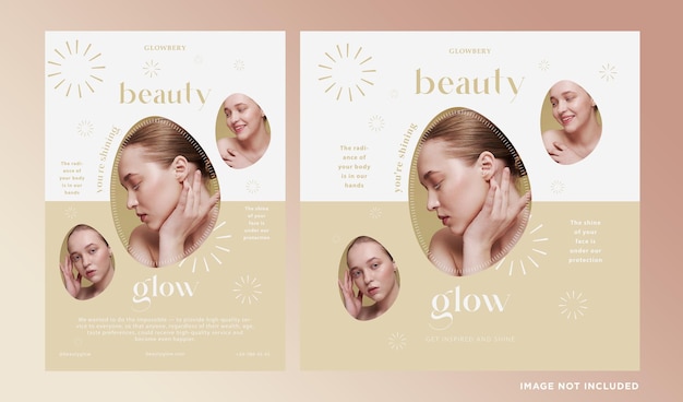 Beauty service instagram post, flyer psd template